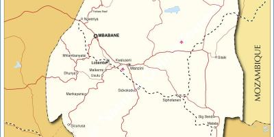 Карта Свазиленда городов