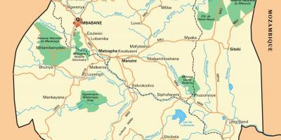 Долина эзулвини Свазиленда карте